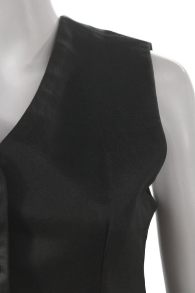 DL1961 Womens Sleeveless Black Button Vest Classic Cotton Size S