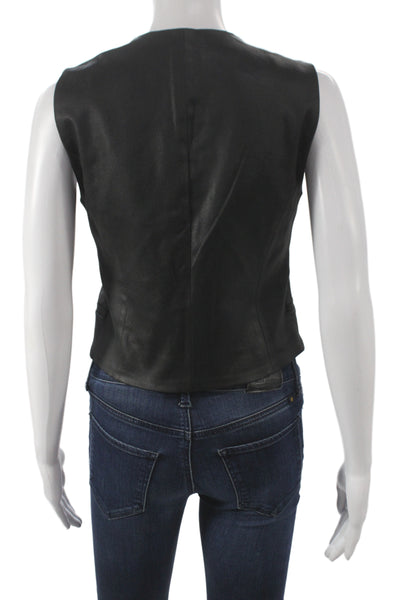 DL1961 Womens Sleeveless Black Button Vest Classic Cotton Size S