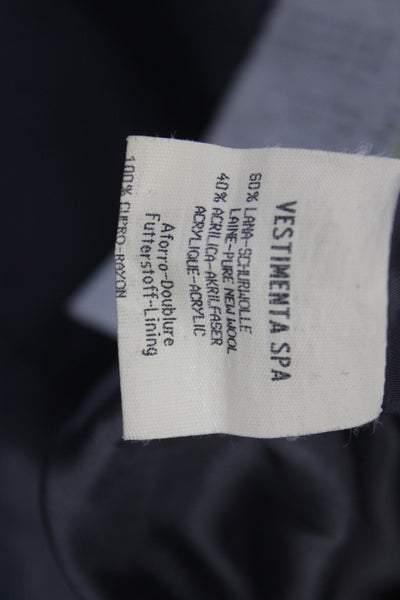 Giorgio Armani Womens Gray Plaid Wool Basic Jacket Long Sleeve Size 46