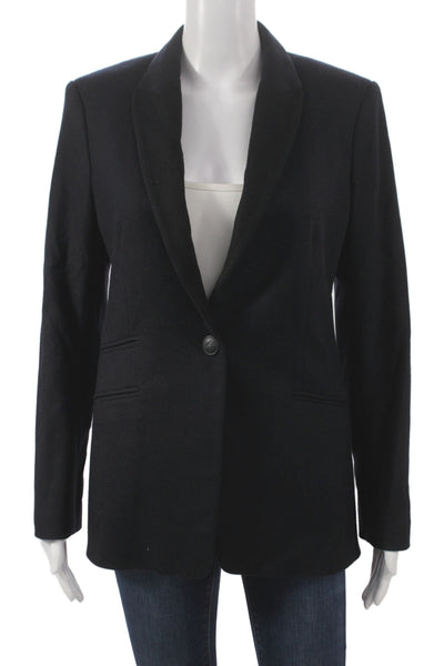 Rag & Bone Women Basic Jacket Black Wool Button Long Sleeve Size 2
