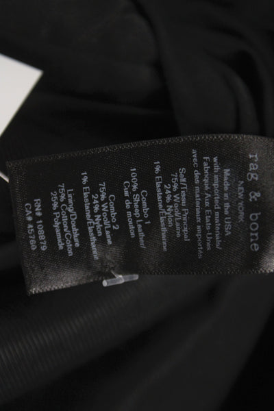 Rag & Bone Women Basic Jacket Black Wool Button Long Sleeve Size 2
