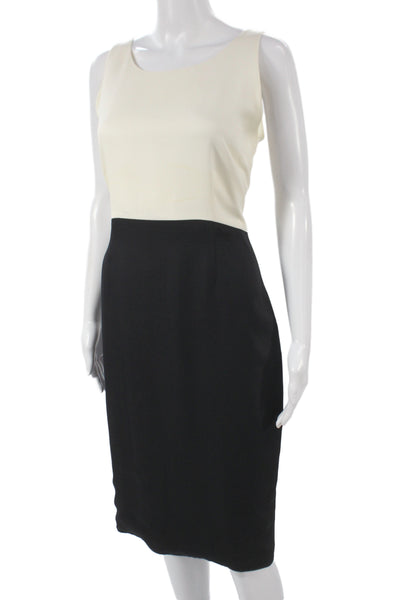 Sylvia Heisel Women Sheath Dress Black Colorblock Knee Length Size 12