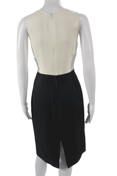 Sylvia Heisel Women Sheath Dress Black Colorblock Knee Length Size 12