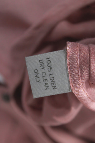 Morgane Le Fay Womens Shift Dress Pink Linen Knee Sleeveless Size M