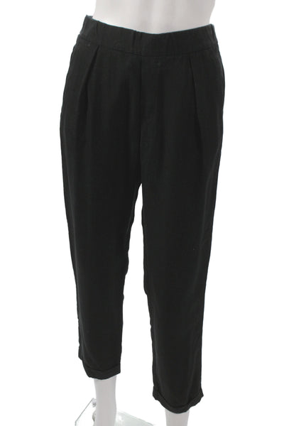 Maje Women Ankle Pants Black 100% Tencel Pull On Size 1