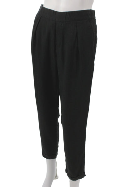 Maje Women Ankle Pants Black 100% Tencel Pull On Size 1