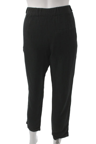 Maje Women Ankle Pants Black 100% Tencel Pull On Size 1