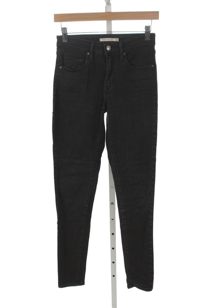 Levis Women Skinny Black High Rise Cotton Jeans Size 25