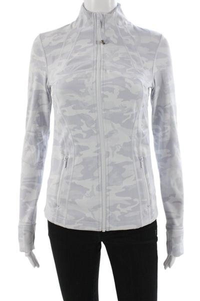 Lululemon Womens Gray Camo Track Jacket Long Sleeve Zip Size 6