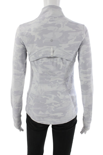 Lululemon Womens Gray Camo Track Jacket Long Sleeve Zip Size 6