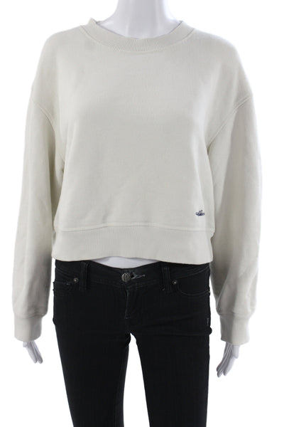 Rag & Bone Womens Pullover Sweatshirt Ivory Crew Neck Petites Size 42
