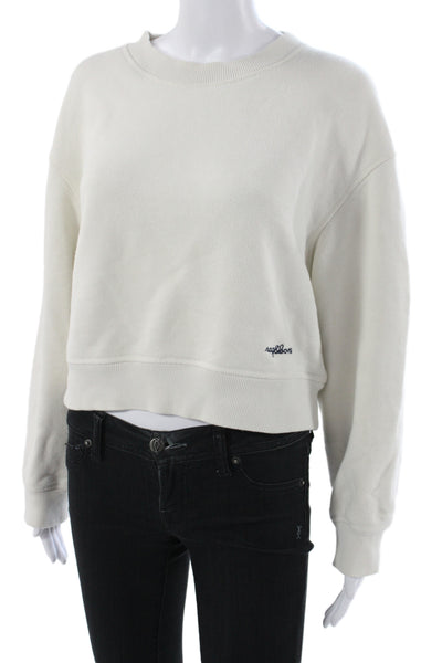 Rag & Bone Womens Pullover Sweatshirt Ivory Crew Neck Petites Size 42