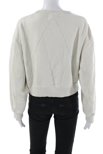 Rag & Bone Womens Pullover Sweatshirt Ivory Crew Neck Petites Size 42
