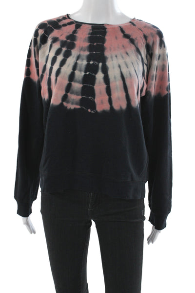 Rails Womens Basic Tie Dye Sweatshirt Black Crew Neck Long Sleeve Size L