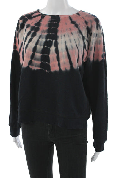 Rails Womens Basic Tie Dye Sweatshirt Black Crew Neck Long Sleeve Size L