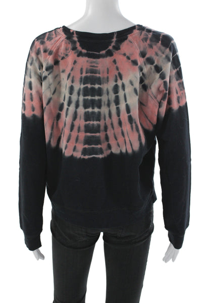 Rails Womens Basic Tie Dye Sweatshirt Black Crew Neck Long Sleeve Size L
