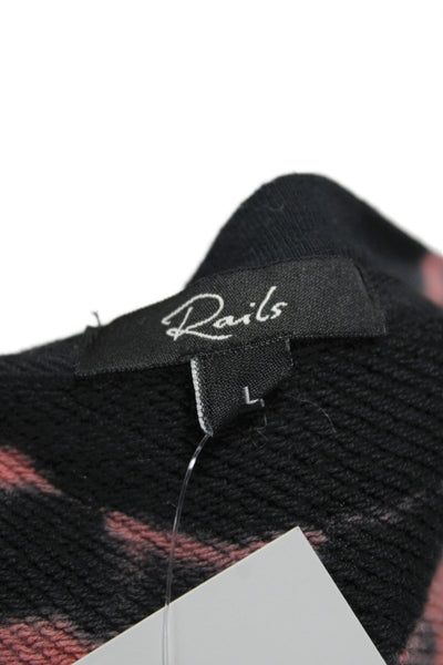 Rails Womens Basic Tie Dye Sweatshirt Black Crew Neck Long Sleeve Size L