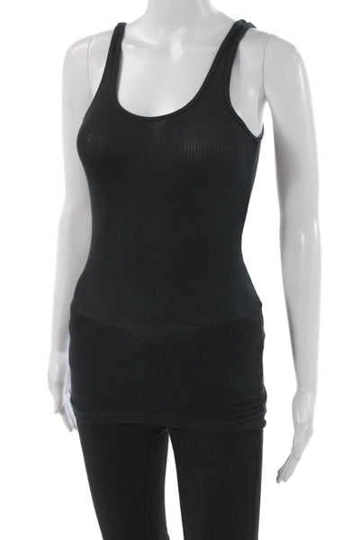 Standard James Perse Women Basic Black Scoop Neck Sleeveless Tank Size 0