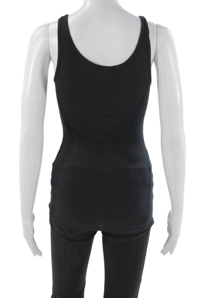 Standard James Perse Women Basic Black Scoop Neck Sleeveless Tank Size 0