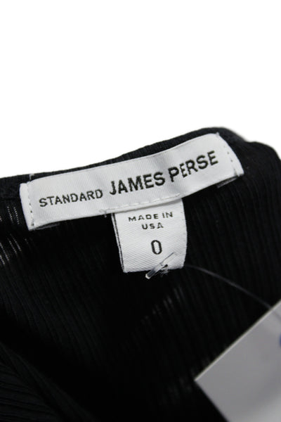 Standard James Perse Women Basic Black Scoop Neck Sleeveless Tank Size 0