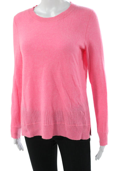 White + Warren Womens Cashmere Pullover Sweater Pink Crew Neck Size S