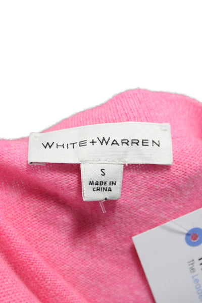 White + Warren Womens Cashmere Pullover Sweater Pink Crew Neck Size S