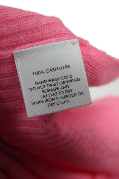 White + Warren Womens Cashmere Pullover Sweater Pink Crew Neck Size S