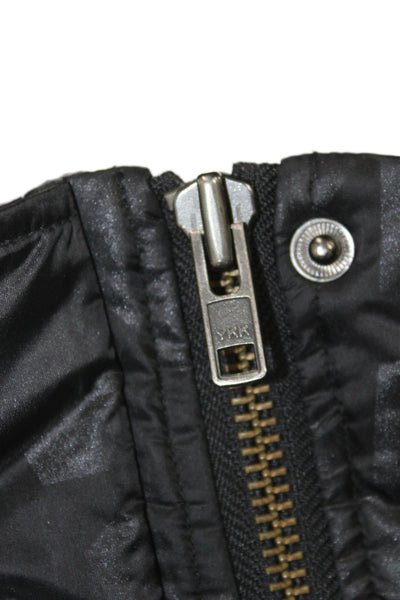 Jocelyn Women Puffer Jacket Black Polyester Long Sleeve Star Snap Size S