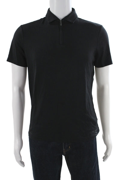 Charles Tyrwhitt Mens Short Sleeves Polo Shirt Black Cotton Size Small