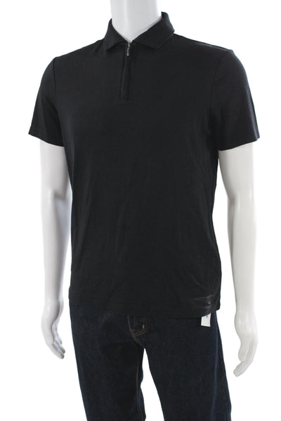 Charles Tyrwhitt Mens Short Sleeves Polo Shirt Black Cotton Size Small