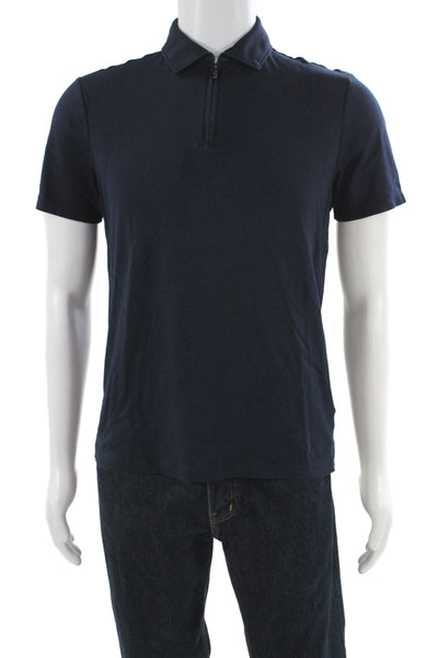 Charles Tyrwhitt Mens Short Sleeves Polo Shirt Navy Blue Cotton Size Small
