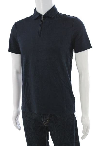 Charles Tyrwhitt Mens Short Sleeves Polo Shirt Navy Blue Cotton Size Small