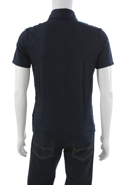 Charles Tyrwhitt Mens Short Sleeves Polo Shirt Navy Blue Cotton Size Small