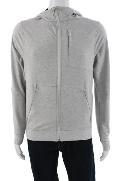 Lululemon Mens Full Zip High Neck Hoodie Gray Long Sleeve Athleisure Size M