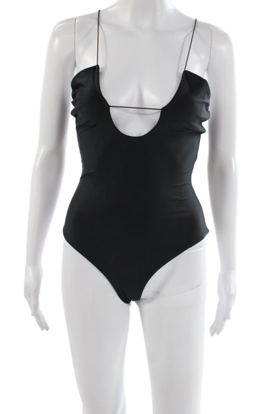 Jade Swim Womens One Piece Black Solid Swimwear Size M