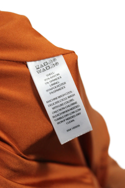 Rachel Zoe Womens Bodycon Long Orange Sleeveless Scoop Neck Rayon Dress Size S