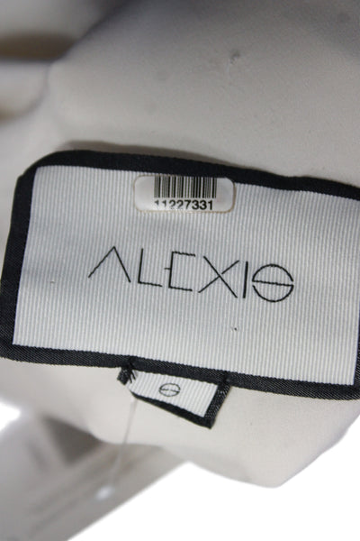 Alexis Womens Bomber Jacket Ivory Viscose Zip Long Sleeve Size S