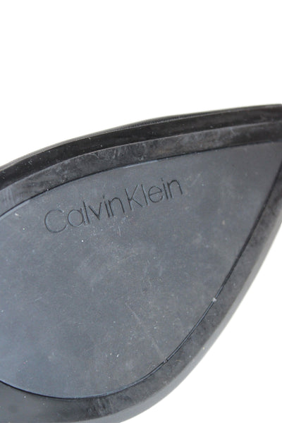 Calvin Klein Womens Leather Pointed Toe Pump High Heels Black Size 8.5