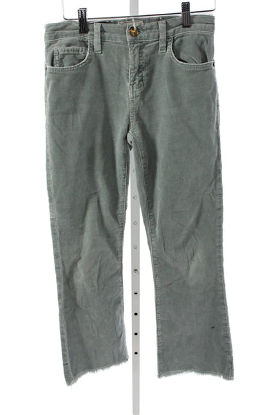 Current/Elliott Women Cropped Green Cotton Jeans Size 25