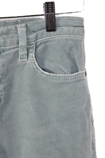 Current/Elliott Women Cropped Green Cotton Jeans Size 25