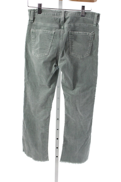 Current/Elliott Women Cropped Green Cotton Jeans Size 25