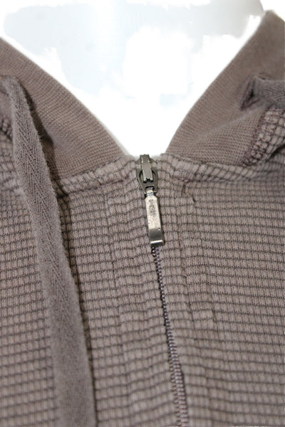 Patagonia Womens Full Zip Hoodie Brown Striped High Neck Size L