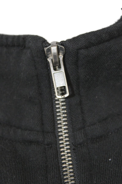 Z Supply Women Mock Neck Pullover Zip Long Sleeve Black Size M