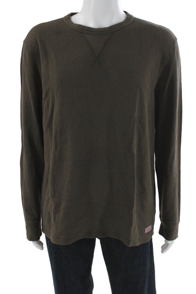 Scotch & Soda Mens Basic Brown Cotton Long Sleeve Crew Neck T-Shirt Size XL