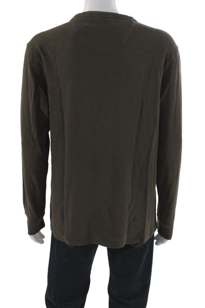 Scotch & Soda Mens Basic Brown Cotton Long Sleeve Crew Neck T-Shirt Size XL