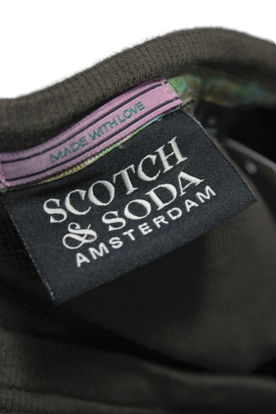 Scotch & Soda Mens Basic Brown Cotton Long Sleeve Crew Neck T-Shirt Size XL