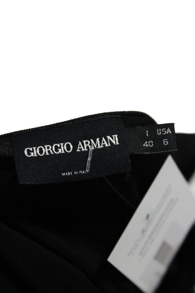 Giorgio Armani Womens Black Floral Jersey T-Shirt Short Sleeve Size 6