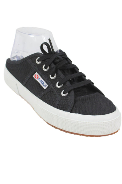 Superga Womens Canvas Lace Up Slip On Sneakers Shoes Black Size 5.5