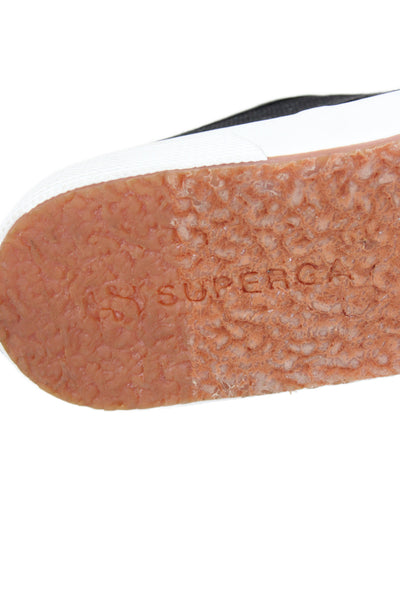 Superga Womens Canvas Lace Up Slip On Sneakers Shoes Black Size 5.5