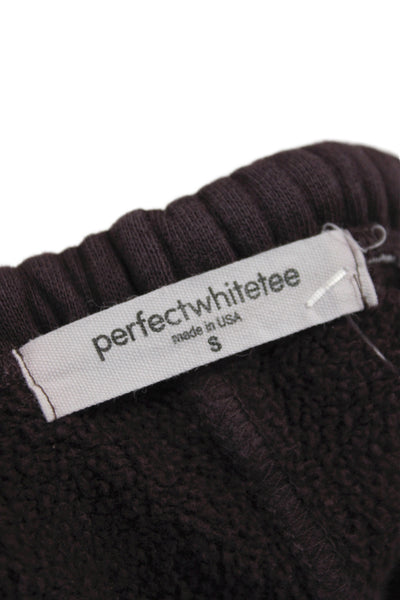 Perfect White Tee Womens Elastic Waist Jogger Sweatpants Burgundy Size S